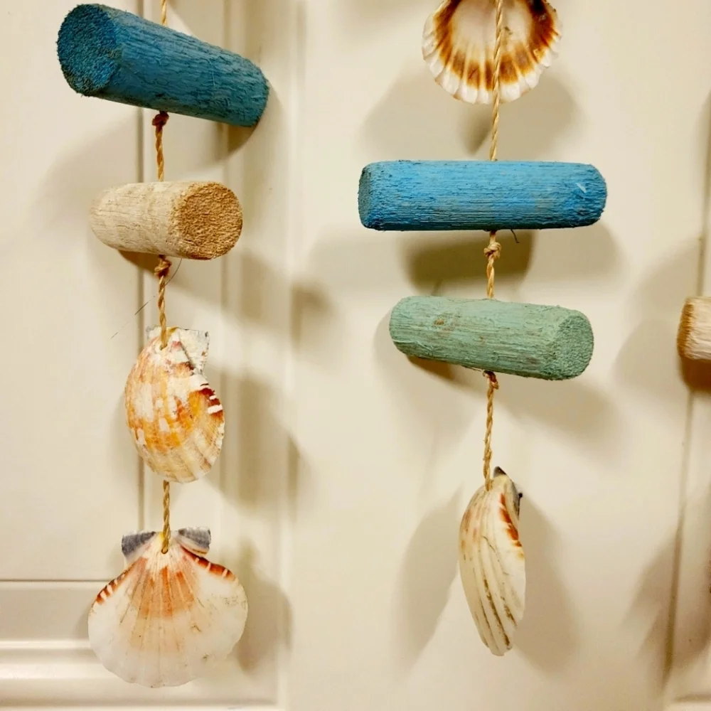 Handmade Natural Seashells wood Wind chime house decoration Large 10x 20 inch - Picture 7 of 7